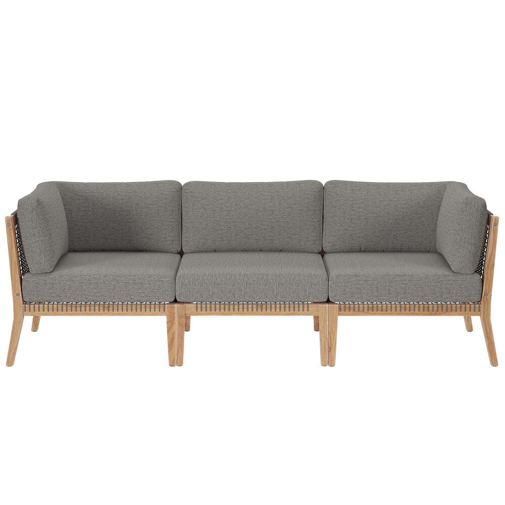 Modway EEI-6120 Clearwater Outdoor Patio Teak Wood Sofa