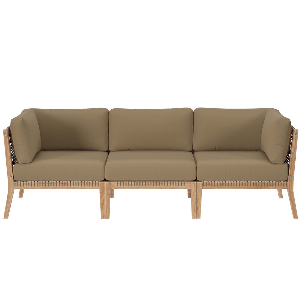 Modway EEI-6120 Clearwater Outdoor Patio Teak Wood Sofa