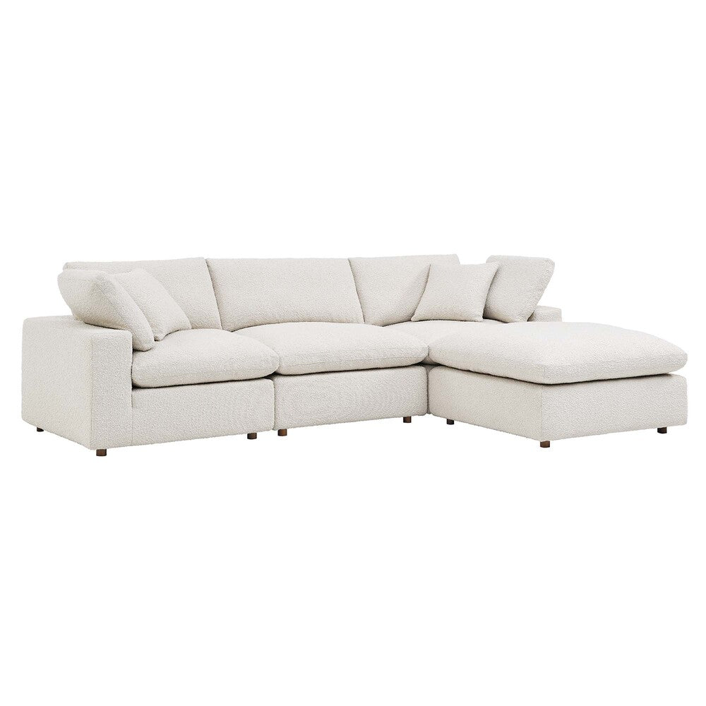 Modway EEI-6363 Commix 4-Piece Down Filled Overstuffed Boucle Fabric Sectional Sofa