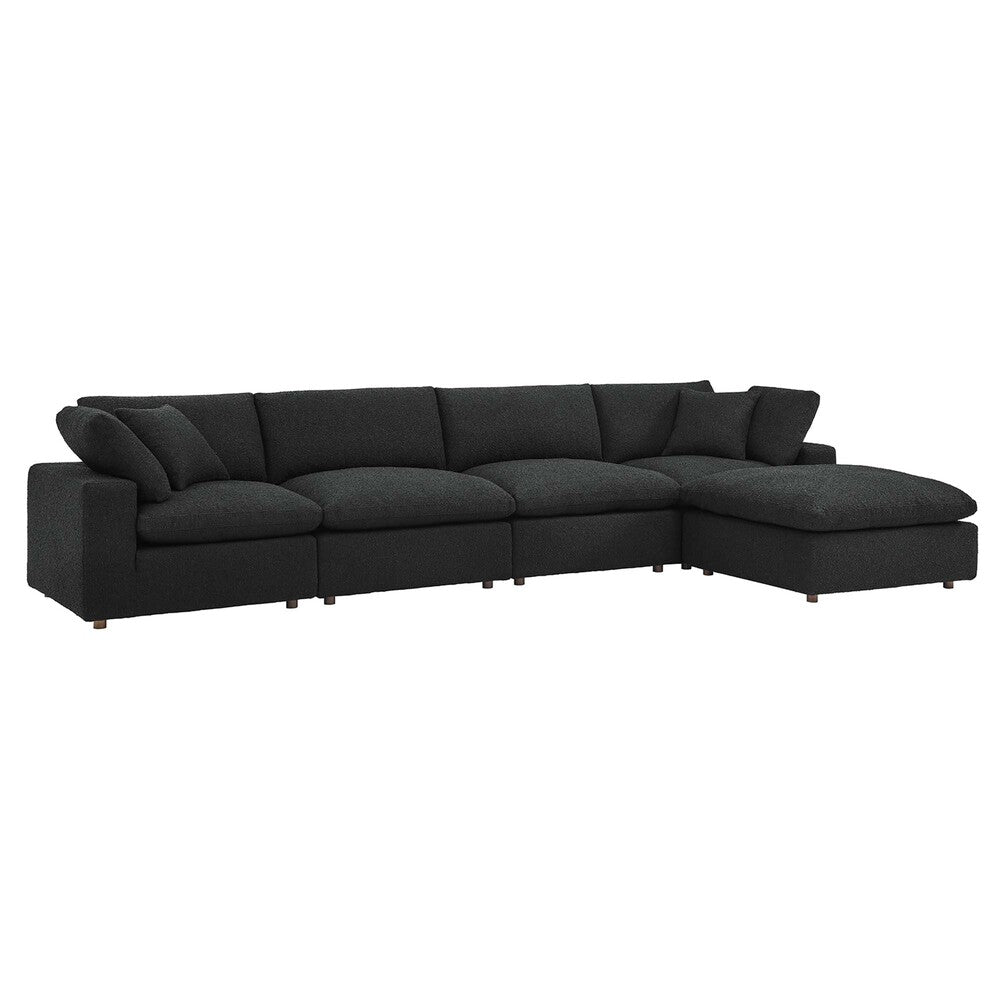 Modway EEI-6365 Commix 5-Piece Down Filled Overstuffed Boucle Fabric Sectional Sofa