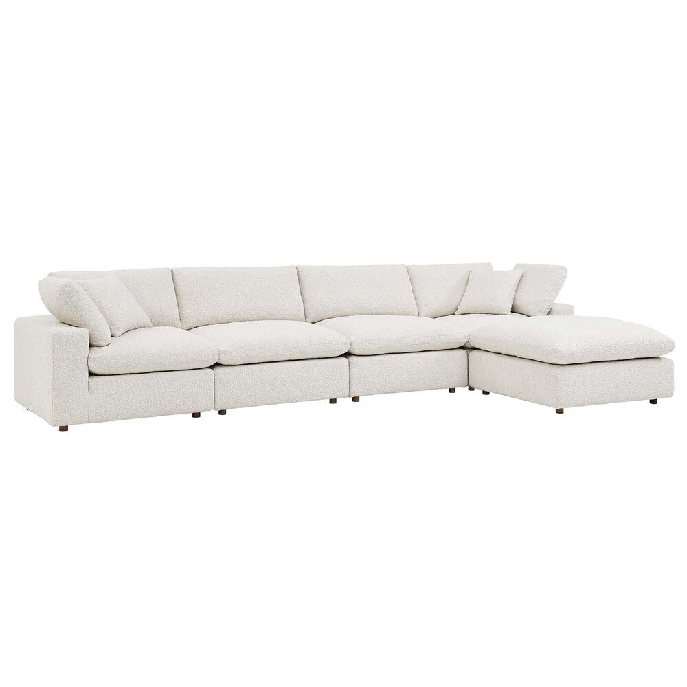 Modway EEI-6365 Commix 5-Piece Down Filled Overstuffed Boucle Fabric Sectional Sofa