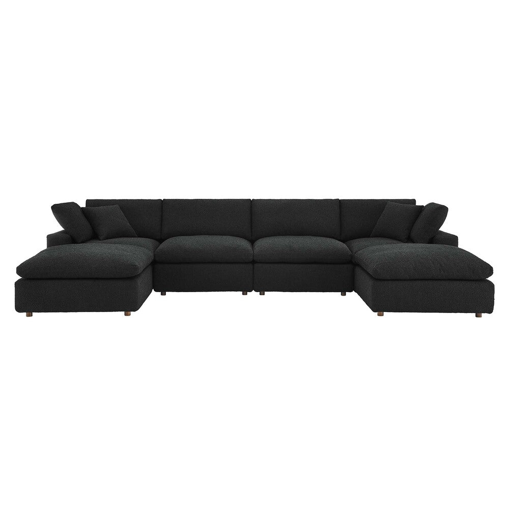 Modway EEI-6366 Commix 6-Piece Down Filled Overstuffed Boucle Sectional Sofa