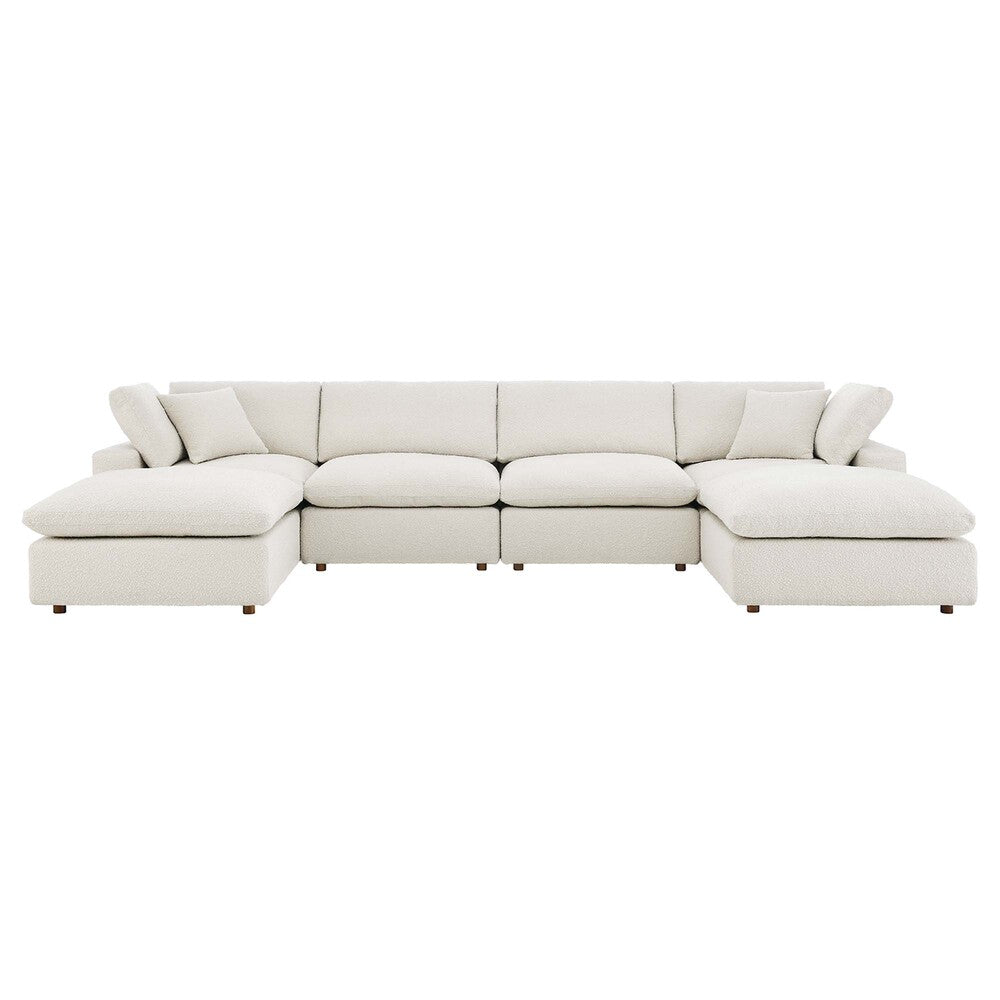 Modway EEI-6366 Commix 6-Piece Down Filled Overstuffed Boucle Sectional Sofa