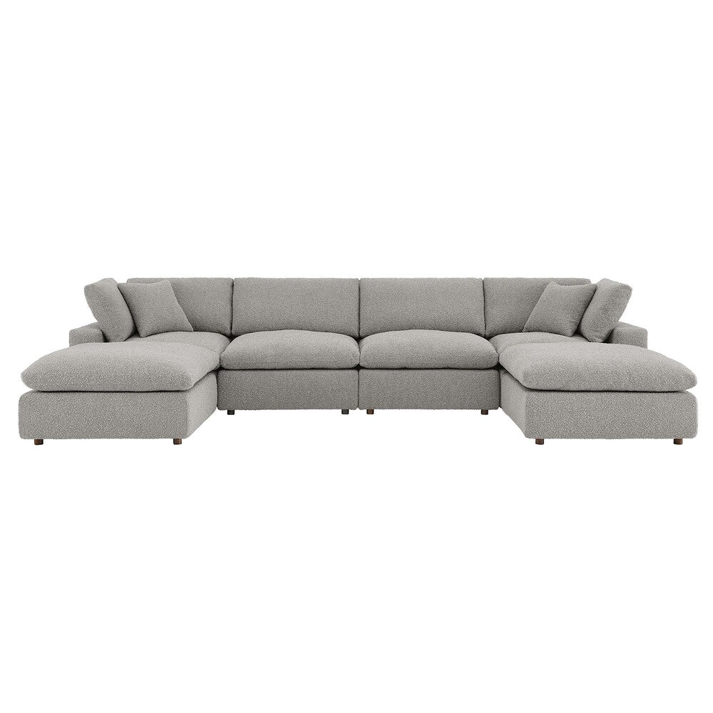 Modway EEI-6366 Commix 6-Piece Down Filled Overstuffed Boucle Sectional Sofa