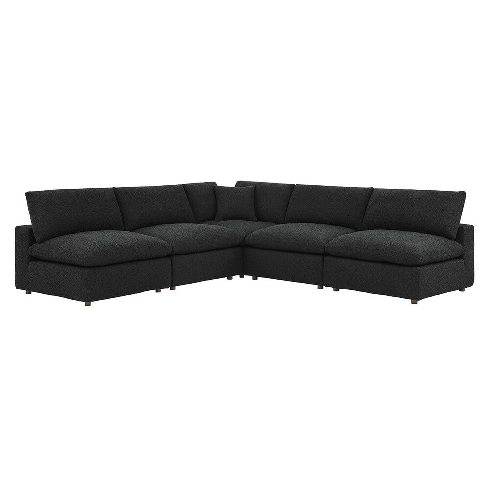 Modway EEI-6367 Commix 5-Piece Down Filled Overstuffed Boucle Fabric Sectional Sofa