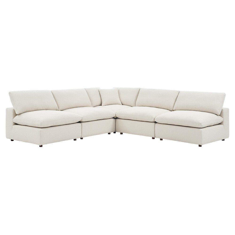 Modway EEI-6367 Commix 5-Piece Down Filled Overstuffed Boucle Fabric Sectional Sofa