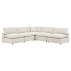 Modway EEI-6367 Commix 5-Piece Down Filled Overstuffed Boucle Fabric Sectional Sofa