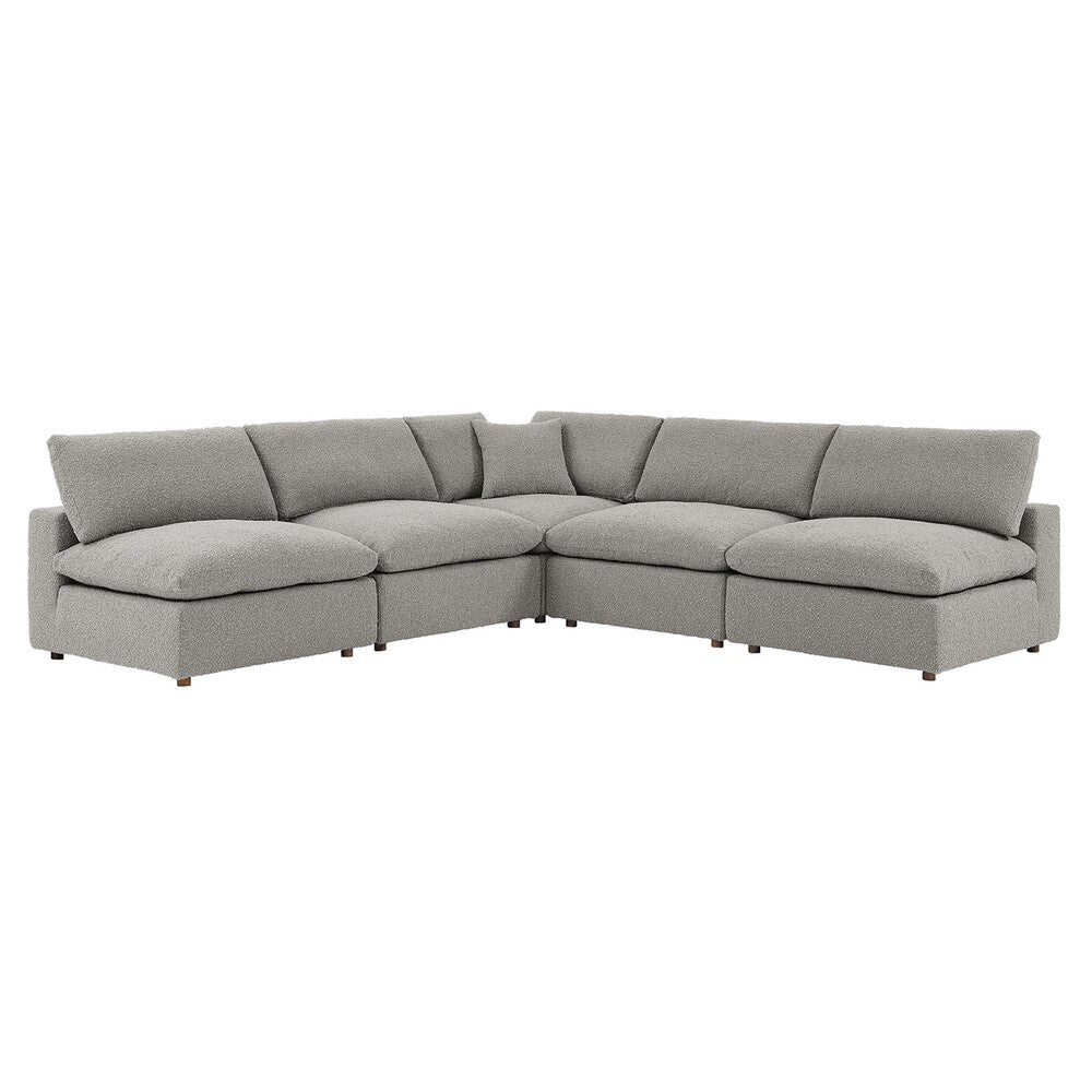 Modway EEI-6367 Commix 5-Piece Down Filled Overstuffed Boucle Fabric Sectional Sofa