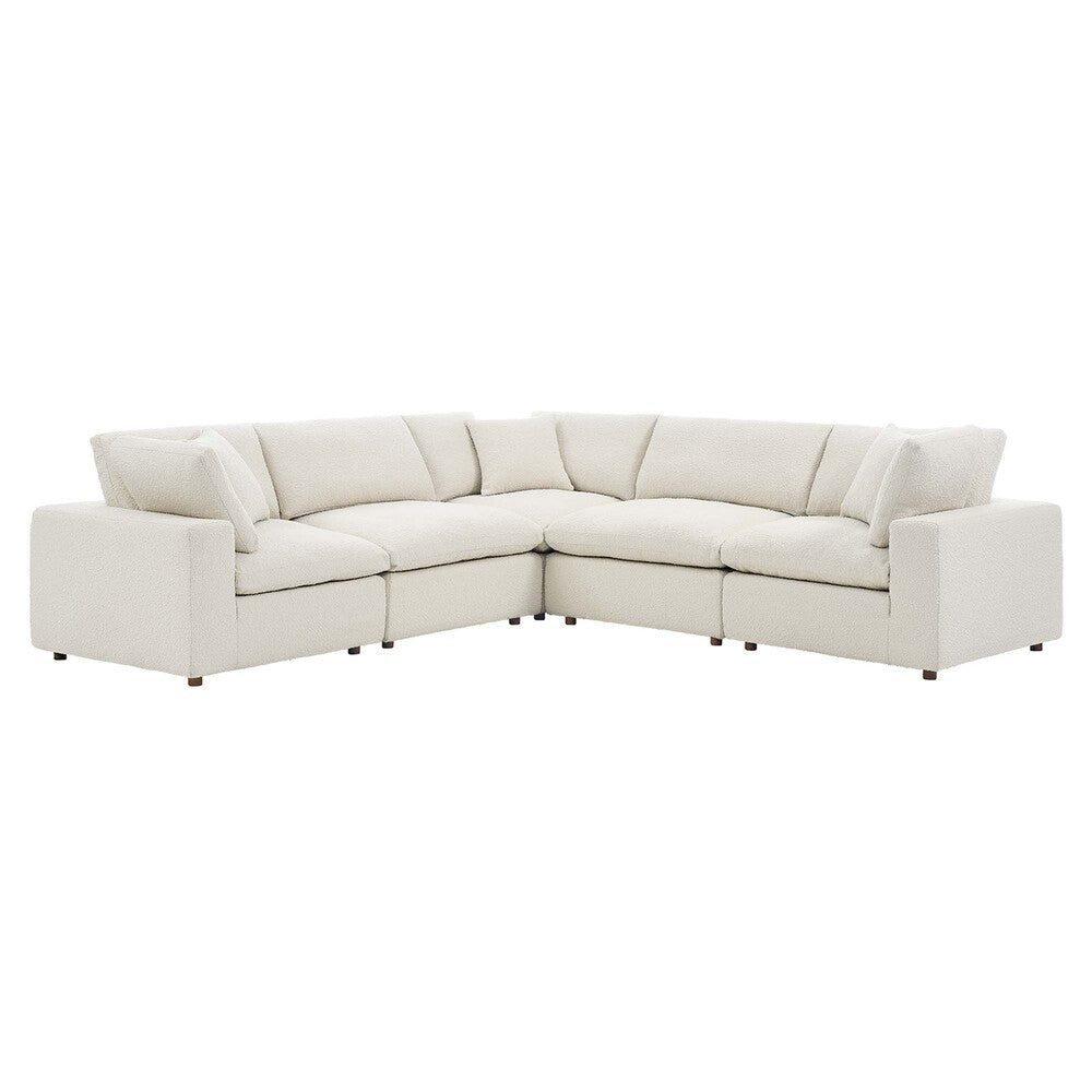 Modway EEI-6368 Commix 5-Piece Down Filled Overstuffed Boucle Sectional Sofa