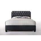 ACME 14347EK Ireland II Eastern King Bed (Button Tufted), Black PU (1Set/2Ctn)