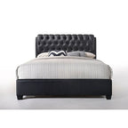 ACME 14347EK Ireland II Eastern King Bed (Button Tufted), Black PU (1Set/2Ctn)
