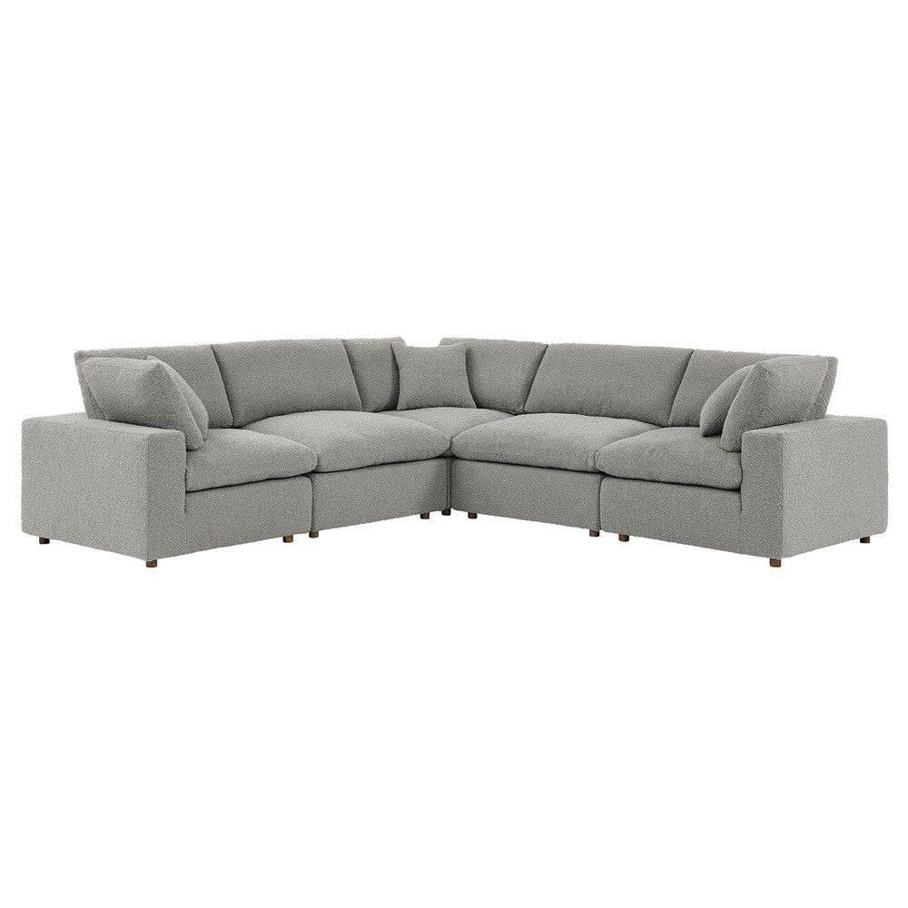 Modway EEI-6368 Commix 5-Piece Down Filled Overstuffed Boucle Sectional Sofa