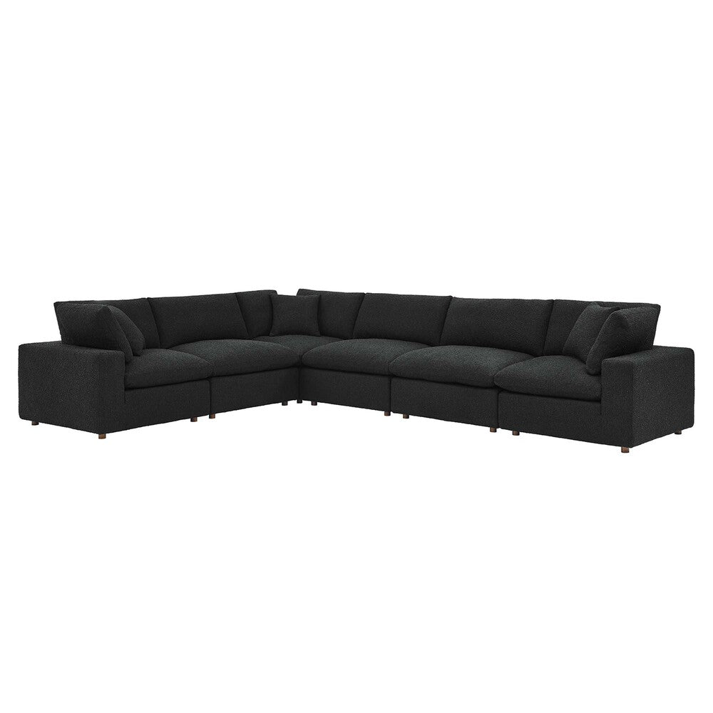 Modway EEI-6369 Commix 6-Piece Down Filled Overstuffed Boucle Fabric Sectional Sofa