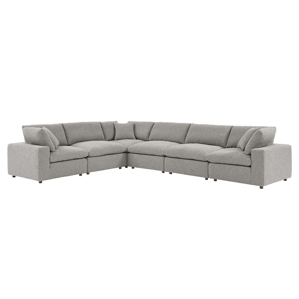 Modway EEI-6369 Commix 6-Piece Down Filled Overstuffed Boucle Fabric Sectional Sofa