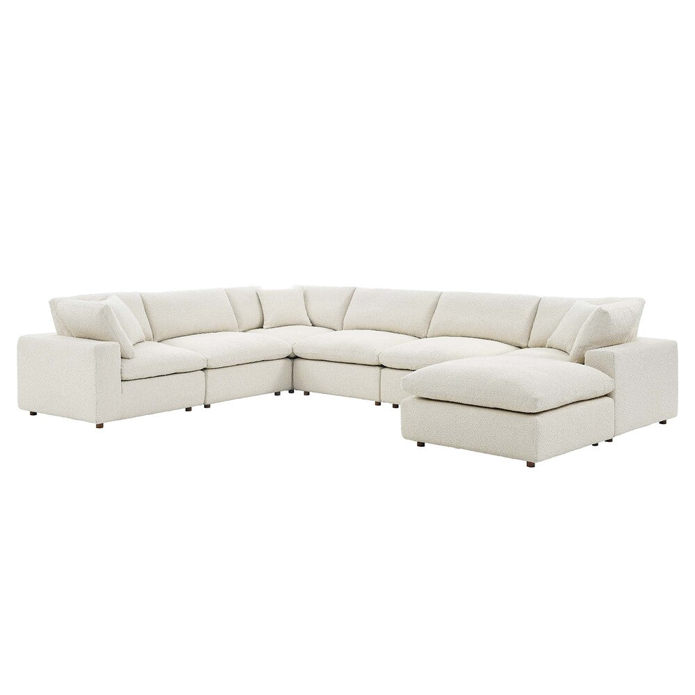Modway EEI-6370 Commix 7-Piece Down Filled Overstuffed Boucle Sectional Sofa
