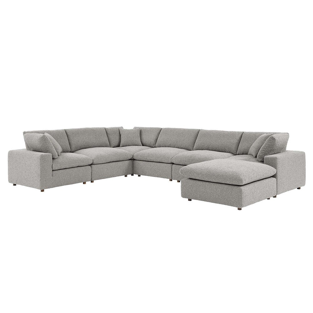 Modway EEI-6370 Commix 7-Piece Down Filled Overstuffed Boucle Sectional Sofa