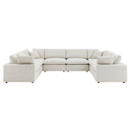 Modway EEI-6371 Commix 8-Piece Down Filled Overstuffed Boucle Fabric Sectional Sofa