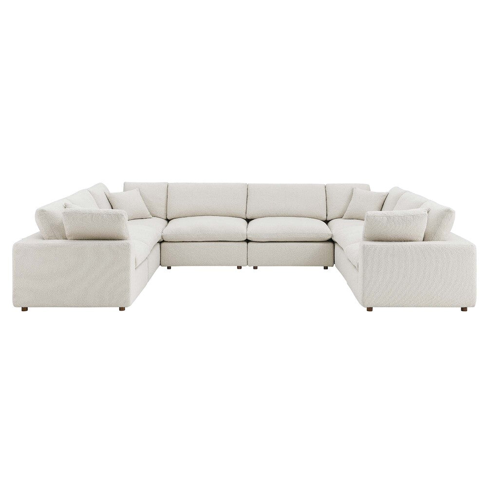 Modway EEI-6371 Commix 8-Piece Down Filled Overstuffed Boucle Fabric Sectional Sofa