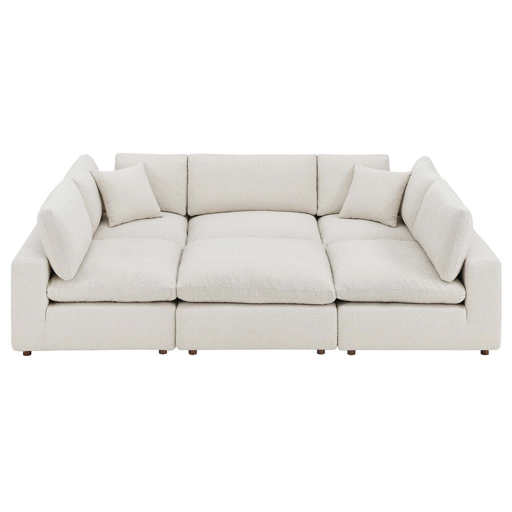 Modway EEI-6372 Commix 6-Piece Down Filled Overstuffed Boucle Fabric Sectional Sofa