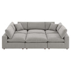 Modway EEI-6372 Commix 6-Piece Down Filled Overstuffed Boucle Fabric Sectional Sofa