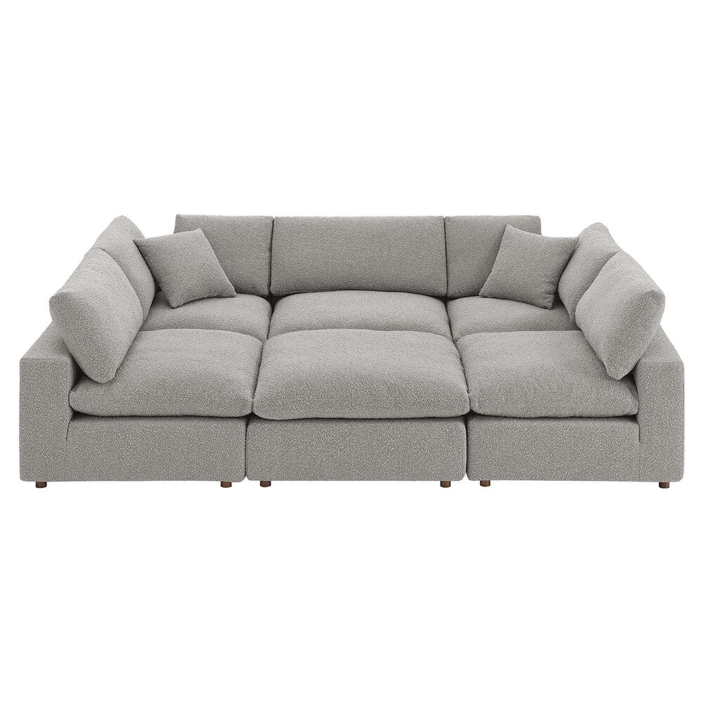 Modway EEI-6372 Commix 6-Piece Down Filled Overstuffed Boucle Fabric Sectional Sofa