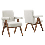 Modway EEI-6506 Lyra Boucle Fabric Dining Room Chair Set of 2