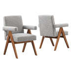Modway EEI-6506 Lyra Boucle Fabric Dining Room Chair Set of 2