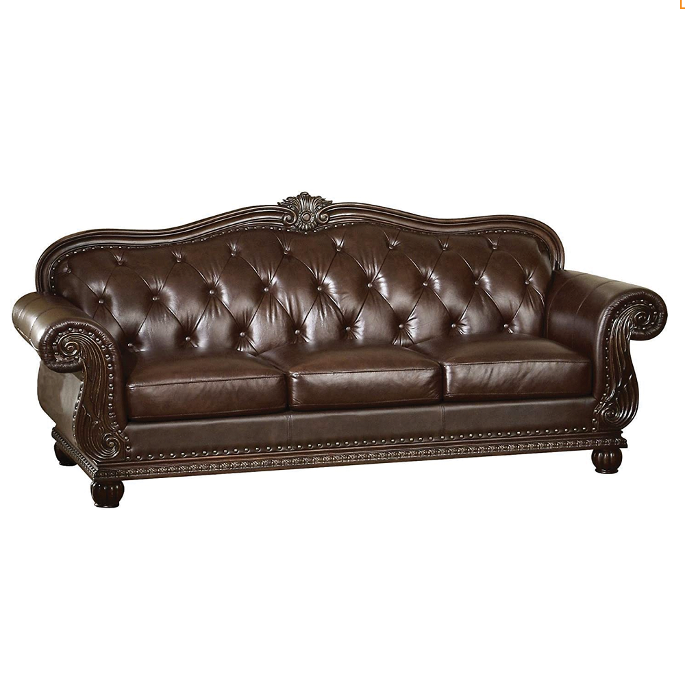 ACME 15030 Anondale Sofa, Espresso Top Grain Leather Match