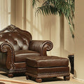 ACME 15034 Anondale Ottoman, Espresso Top Grain Leather Match