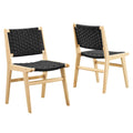 Modway EEI-6545 Saoirse Woven Rope Wood Dining Side Chair Set of 2