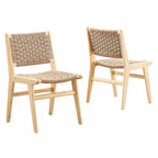 Modway EEI-6545 Saoirse Woven Rope Wood Dining Side Chair Set of 2