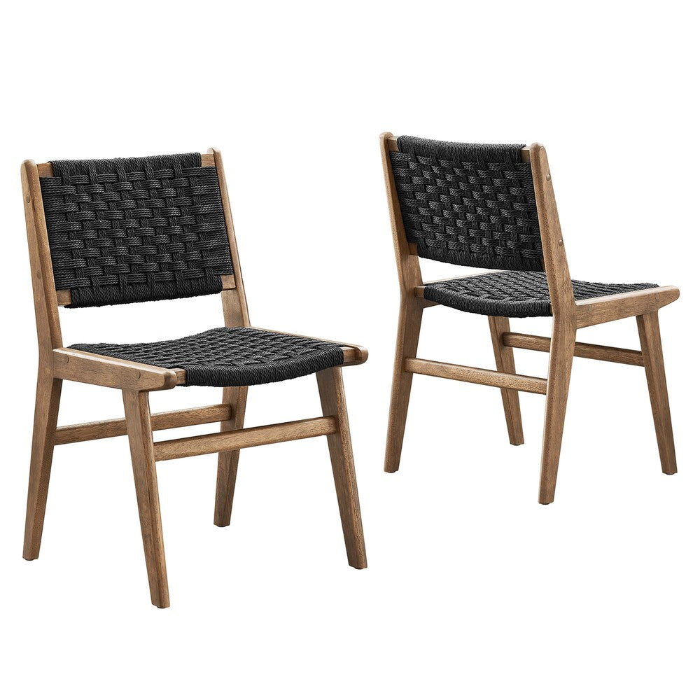 Modway EEI-6545 Saoirse Woven Rope Wood Dining Side Chair Set of 2