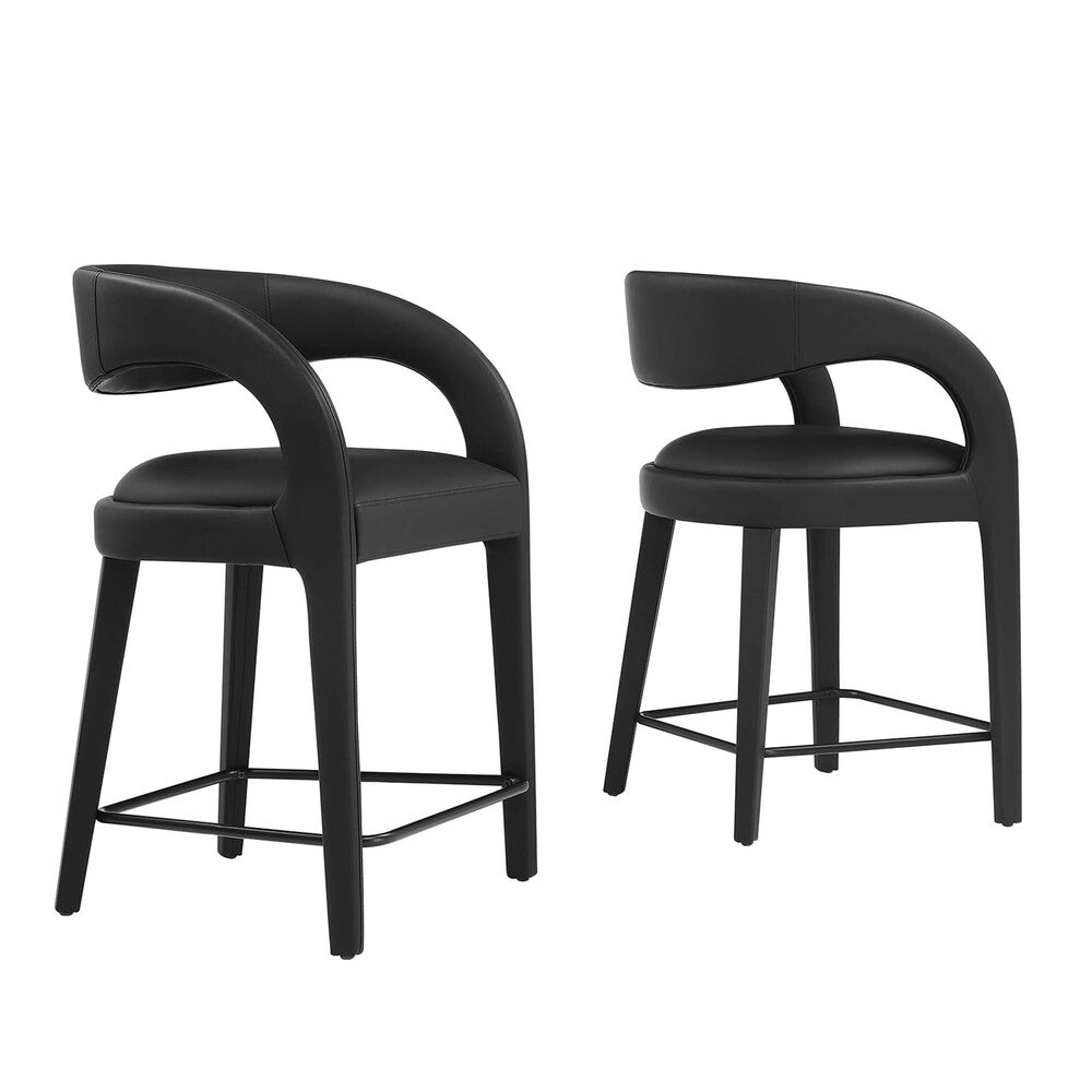 Modway EEI-6564 Pinnacle Vegan Leather Counter Stool Set of 2