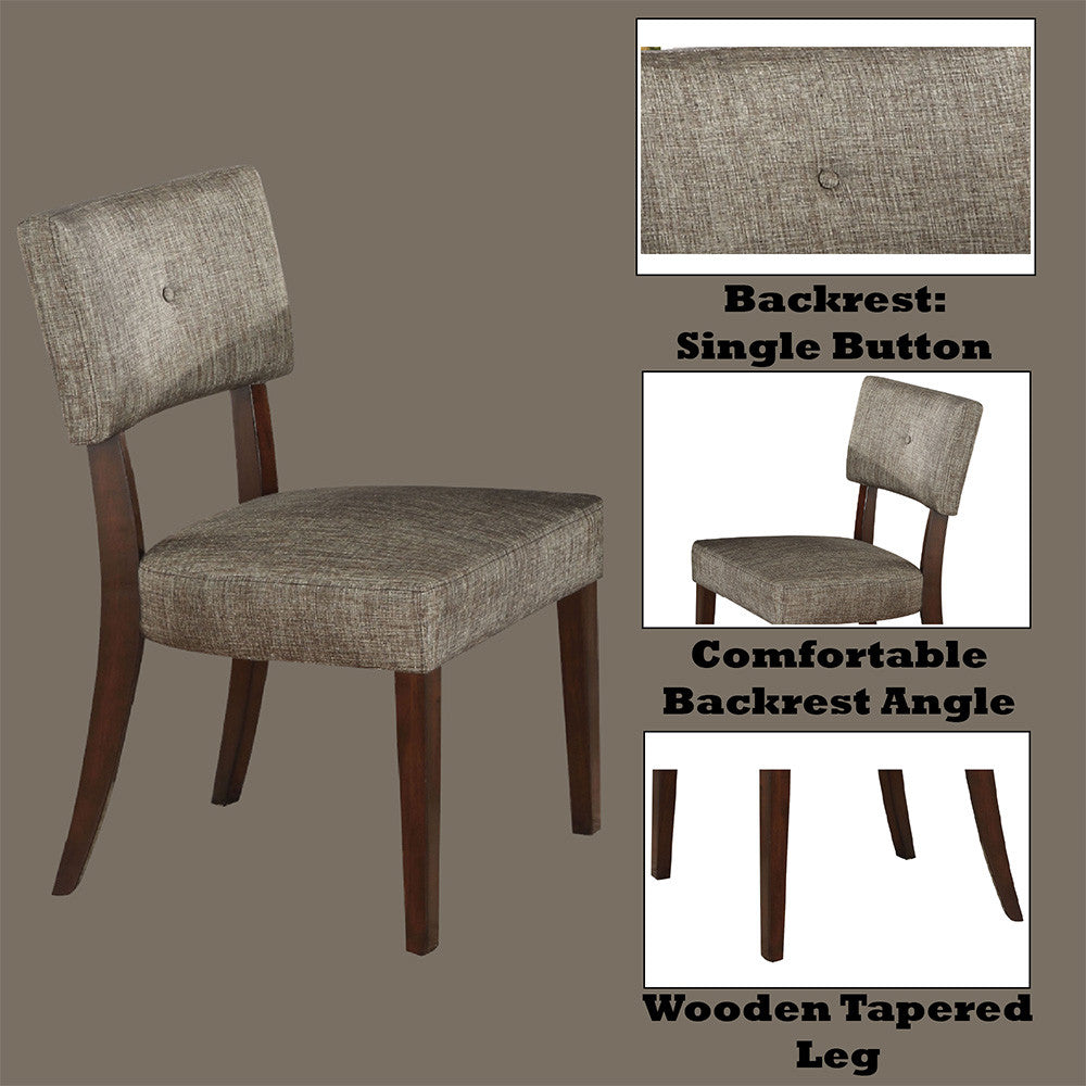 ACME 16252 Drake Side Chair (Set-2), Gray Fabric & Espresso