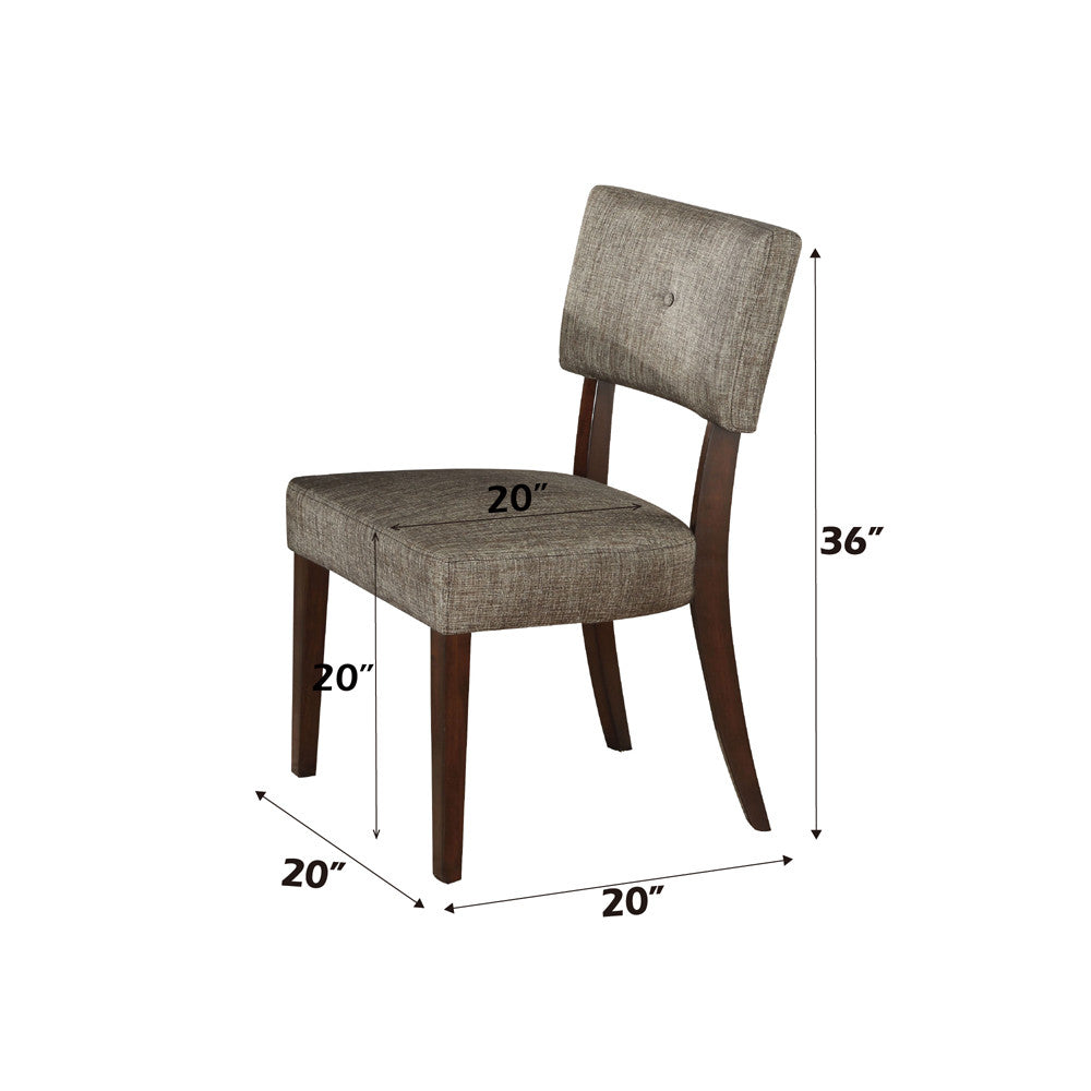 ACME 16252 Drake Side Chair (Set-2), Gray Fabric & Espresso