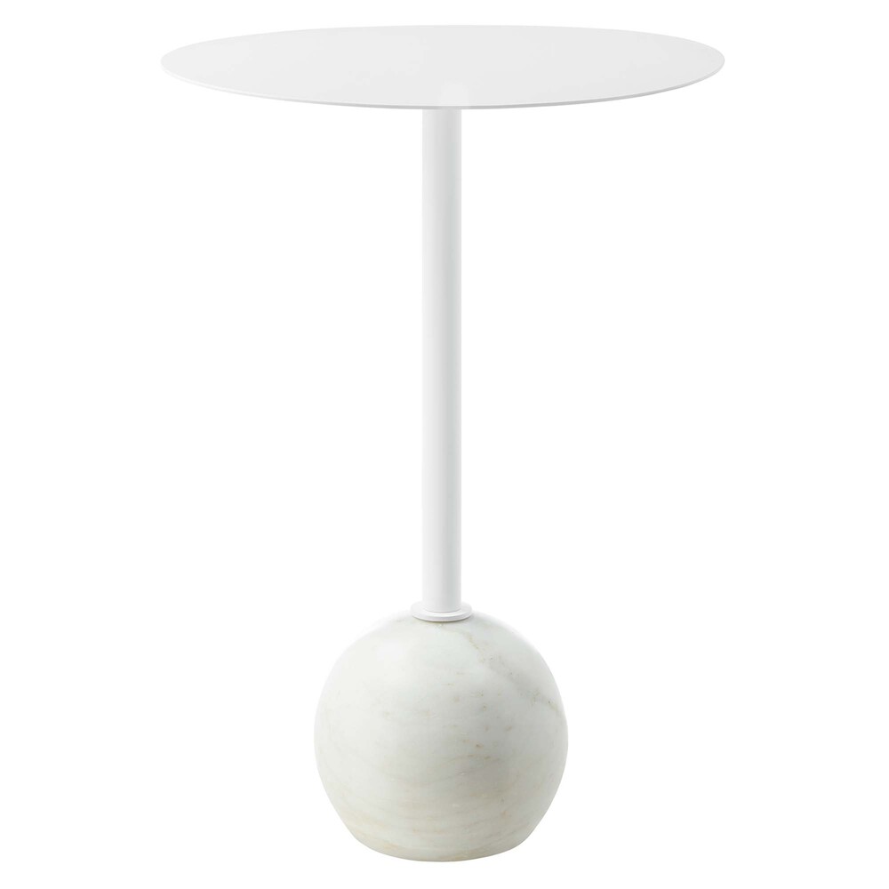 Modway EEI-6606 Aliza Round White Marble Side Table