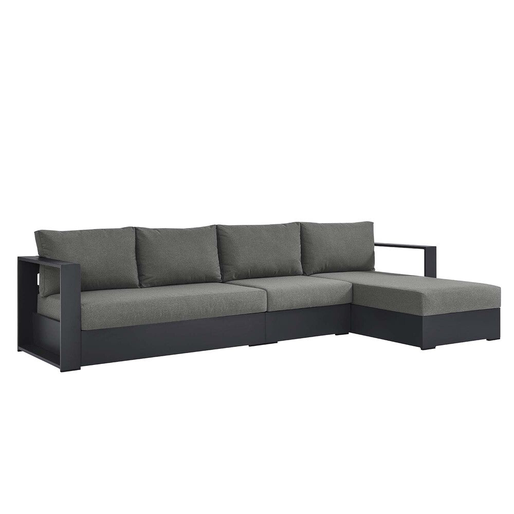 Modway EEI-6671 Tahoe 3-Piece Outdoor Patio Powder-Coated Aluminum Right-Facing Chaise Sectional Sofa Set