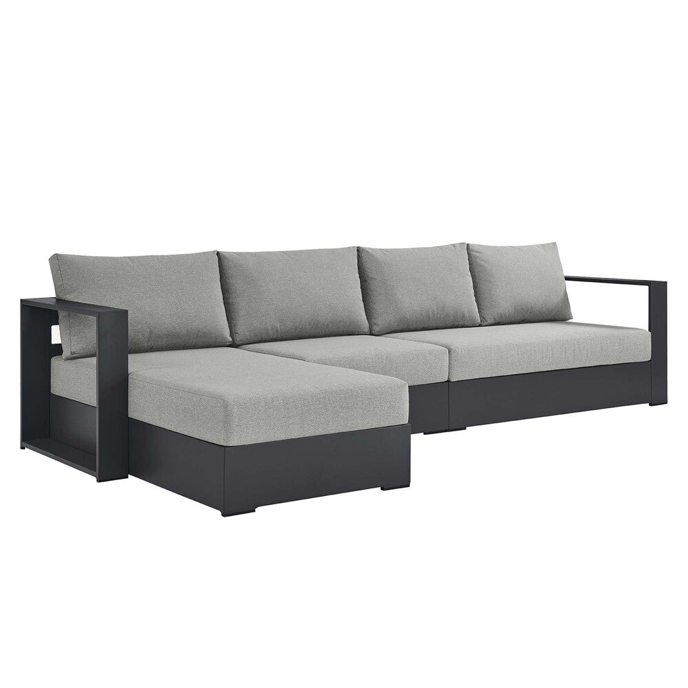 Modway EEI-6672 Tahoe 3-Piece Outdoor Patio Powder-Coated Aluminum Left-Facing Chaise Sectional Sofa Set