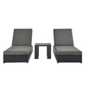 Modway EEI-6673 Tahoe 3-Piece Outdoor Patio Powder-Coated Aluminum Chaise Lounge Set