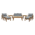 Modway EEI-1471 Marina 8 Piece Outdoor Patio Teak Set