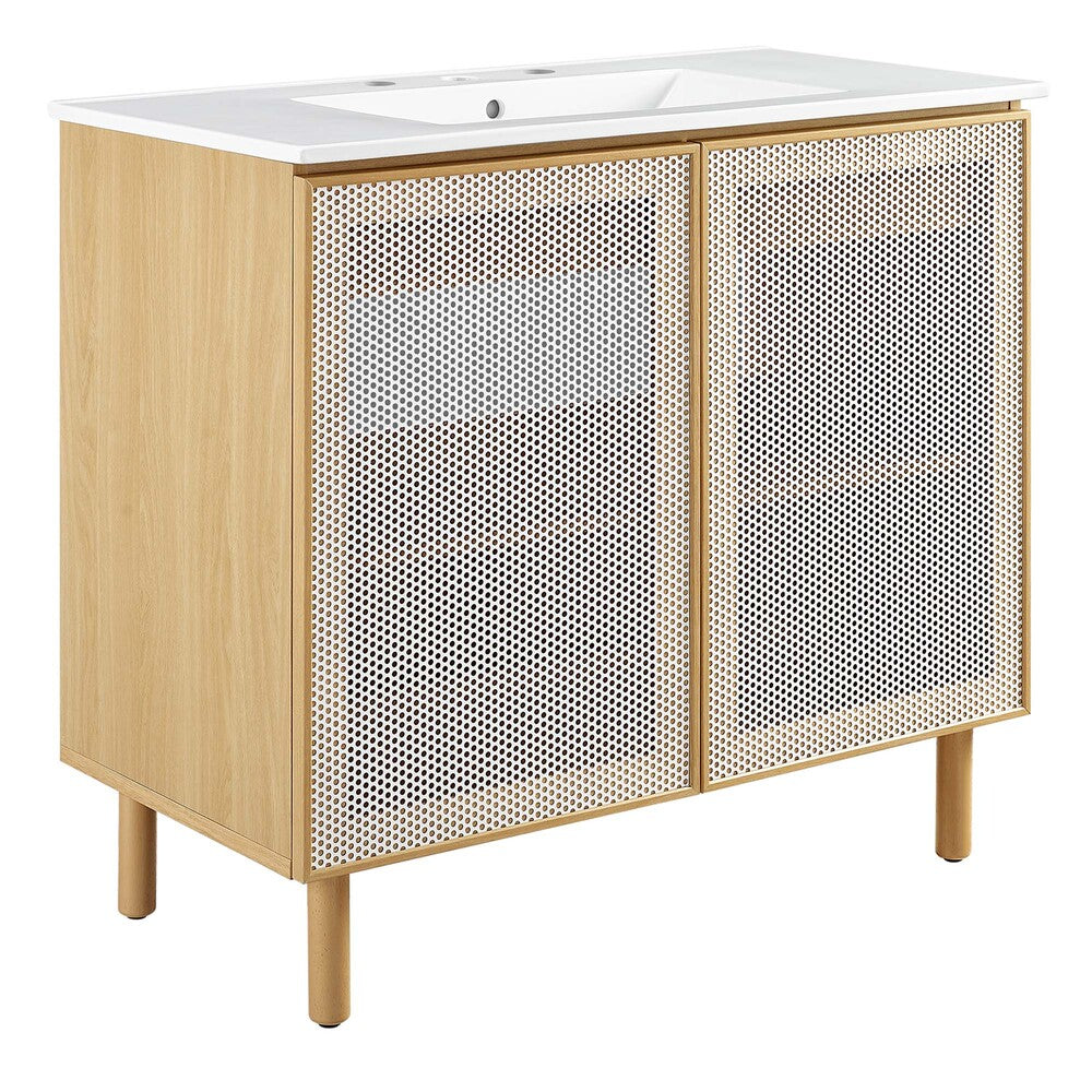 Modway EEI-6678 Calla 36" Perforated Metal Bathroom Vanity