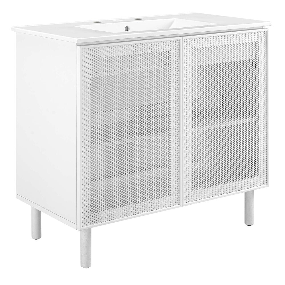 Modway EEI-6678 Calla 36" Perforated Metal Bathroom Vanity