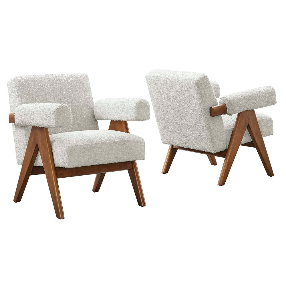 Modway EEI-6703 Lyra Boucle Fabric Armchair Set of 2