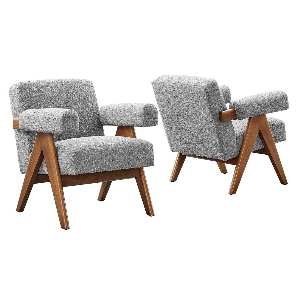 Modway EEI-6703 Lyra Boucle Fabric Armchair Set of 2