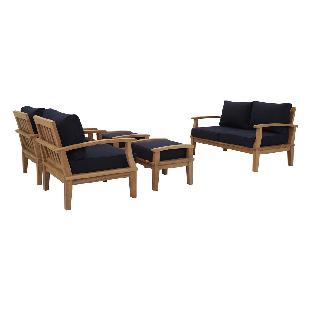 Modway EEI-1472 Marina 5 Piece Outdoor Patio Teak Set