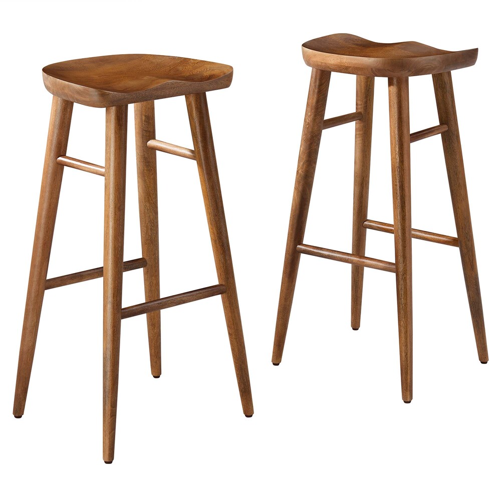 Modway EEI-6740 Saville Backless Wood Bar Stools Set of 2