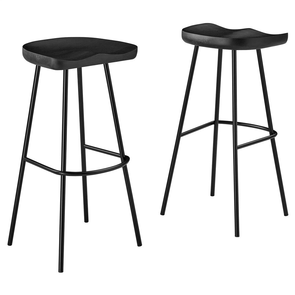 Modway EEI-6742 Concord Backless Wood Bar Stools Set of 2