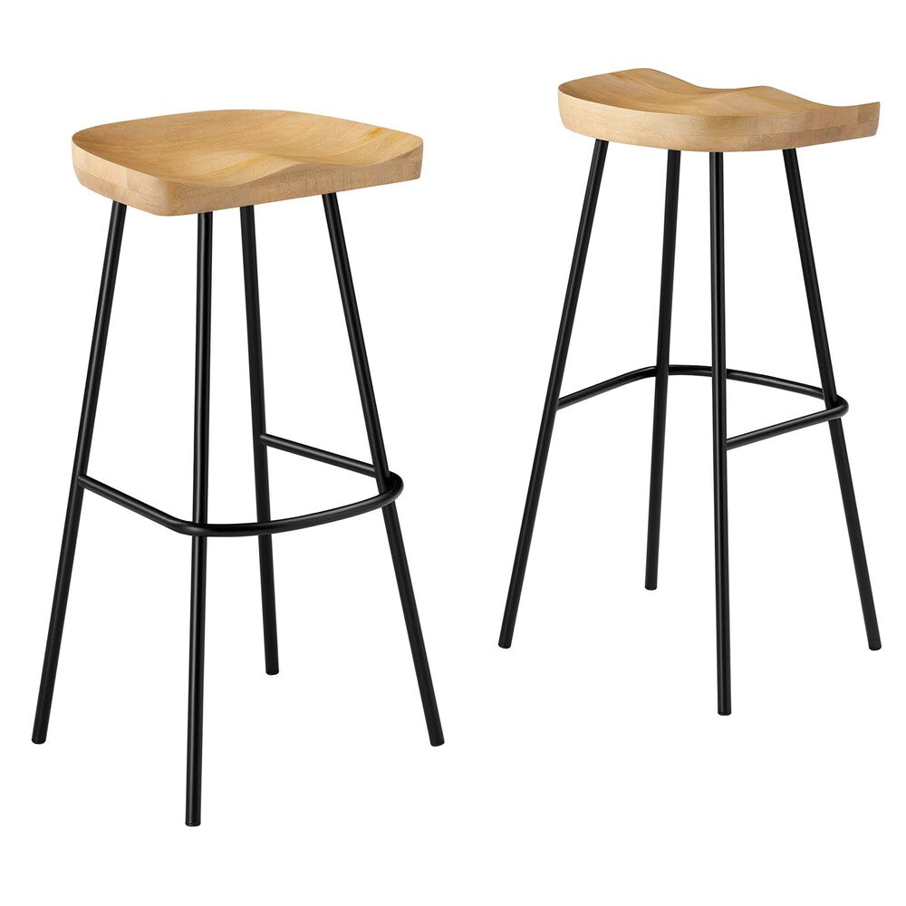Modway EEI-6742 Concord Backless Wood Bar Stools Set of 2