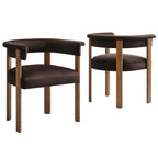Modway EEI-6775 Imogen Performance Velvet Barrel Dining Chairs Set of 2