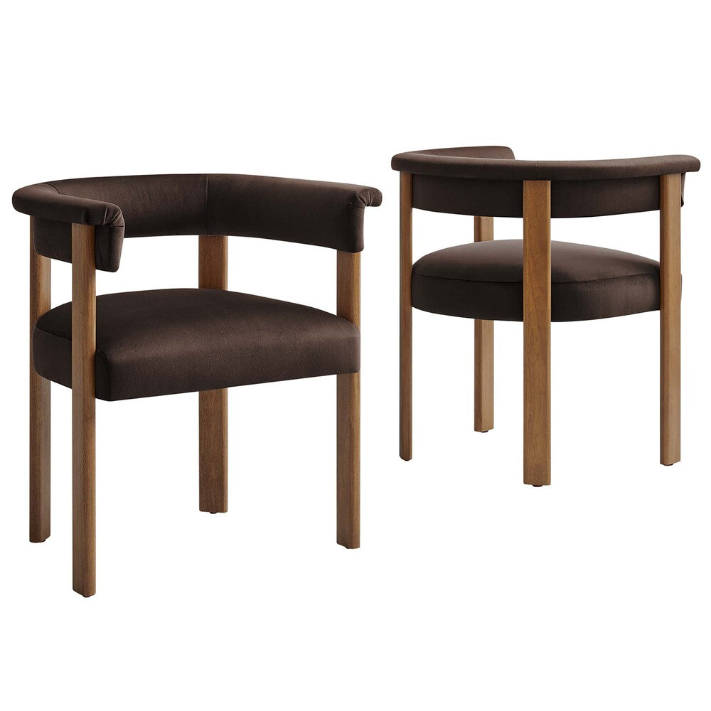 Modway EEI-6775 Imogen Performance Velvet Barrel Dining Chairs Set of 2